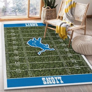 NFL Fans Detroit Lions Area Rug Carpet Living Room And Bedroom Rug