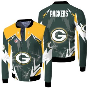 NFL Green Bay Packers Lightning 3D Fleece Bomber Jacket