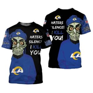 NFL Los Angeles Rams Skull Haters Silence I Kill You For Fan 3D T Shirt Sweater Zip Hoodie Bomber Jacket