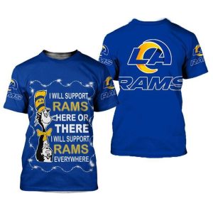 NFL Los Angeles Rams The Cat In The Hat For Fan 3D T Shirt Sweater Zip Hoodie Bomber Jacket