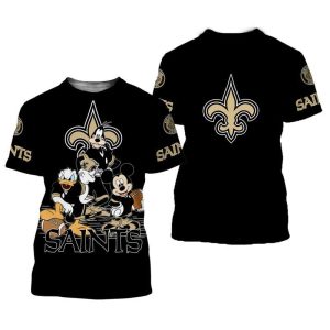 NFL New Orleans Saints Disney Mickey Mouse And Friends For Fan 3D T Shirt Sweater Zip Hoodie Bomber Jacket