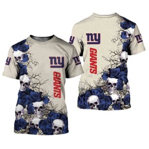 NFL New York Giants Team Limited Edition All Team Skulls Roses Gift For Fan 3D T Shirt Sweater Zip Hoodie Bomber Jacket