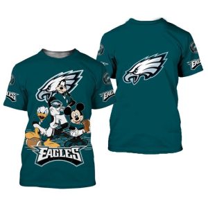 NFL Philadelphia Eagles Disney Mickey Mouse And Friends For Fan 3D T Shirt Sweater Zip Hoodie Bomber Jacket