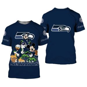 NFL Seattle Seahawks Disney Mickey Mouse And Friends For Fan 3D T Shirt Sweater Zip Hoodie Bomber Jacket