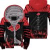 Naruto Akatsuki Red Cloud Logo For Fan 3D Unisex Fleece Hoodie