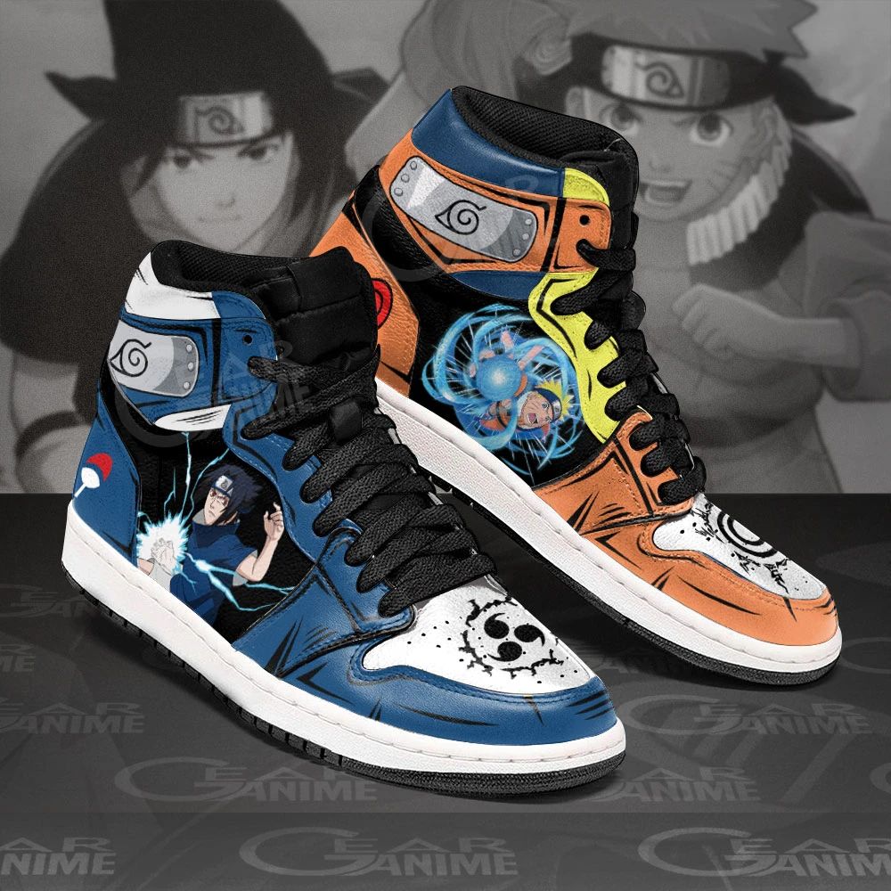 Naruto and Sasuke Sneakers Skill Custom Naruto Anime Shoes JDH0115 ...