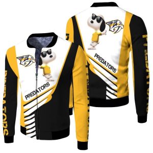 Nashville Predators Snoopy For Fans 3D Fleece Bomber Jacket