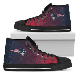 New England Patriots Gradient NFL Custom Canvas High Top Shoes