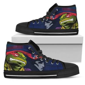 New England Patriots NFL Turtle Ninja Custom Canvas High Top Shoes