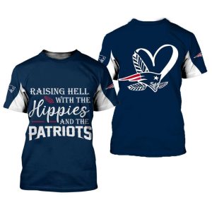 New England Patriots Raising Hell With The Happies And The Patriots Gift For Fan 3D T Shirt Sweater Zip Hoodie Bomber Jacket