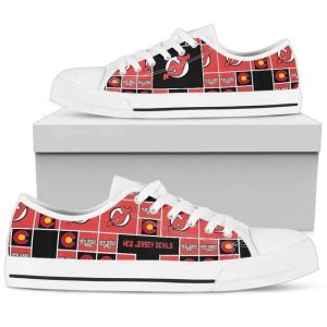 New Jersey Devils Nhl Hockey 2 Low Top Sneakers Low Top Shoes