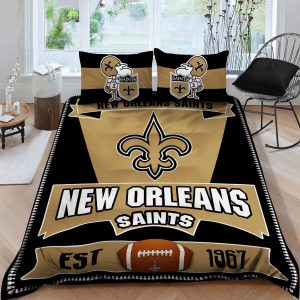 New Orleans Saints Bedding Set Sleepy - 1 Duvet Cover & 2 Pillow Case