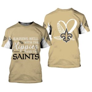 New Orleans Saints Raising Hell With The Happies And The Saints Gift For Fan 3D T Shirt Sweater Zip Hoodie Bomber Jacket
