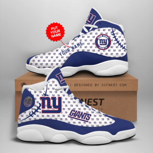 New York Giants 02 Jordan 13 Personalized Shoes New York Giants 02 Customized Name Sneaker