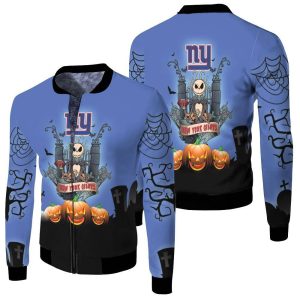 New York Giants And Jack Skellington 3D Fleece Bomber Jacket