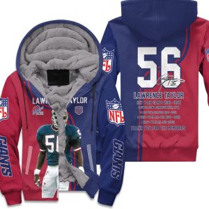 New York Giants Lawrence Taylor 56 Signature 3D Unisex Fleece Hoodie