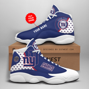 New York Giants Men'S Jordan 13 Custom Name Personalized Shoes