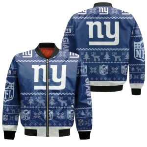 New York Giants NFL Ugly Christmas 3D Bomber Jacket