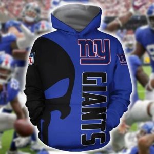 New York Giants Nfl Skull New York Giants 38 Gift For Fan 3D T Shirt Sweater Zip Hoodie Bomber Jacket