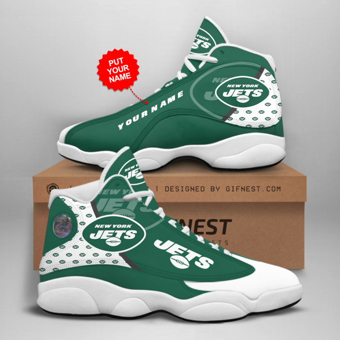 New York Jets Men'S Jordan 13 Custom Name Personalized Shoes