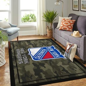 New York Rangers NHL Team Logo Camo Style Nice Gift Home Decor Area Rug Rugs For Living Room
