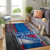 New York Rangers NHL Team Logo Wooden Style Nice 2 Gift Home Decor Rectangle Area Rug Area Rug Carpet Living Room And Bedroom Rug