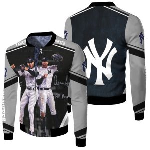 New York Yankees Aaron Judge All Rise And Giancarlo Stanton Jumping Fleece Bomber Jacket