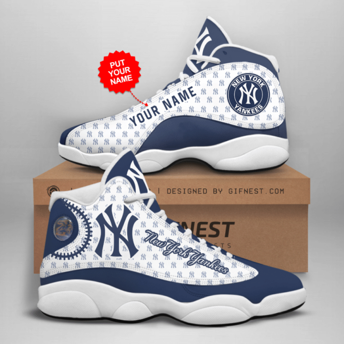 New York Yankees Jordan 13 Personalized Shoes New York Yankees Customized Name Sneaker