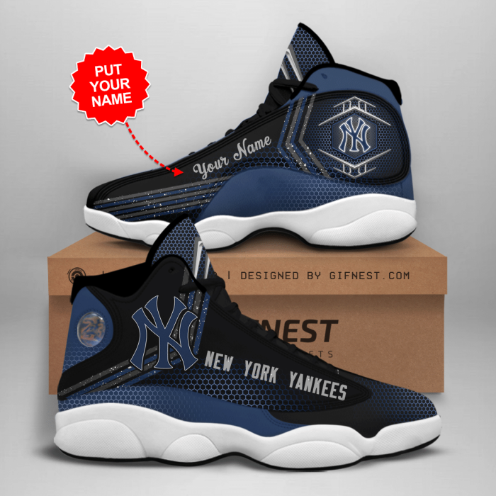 New York Yankees Men'S Jordan 13 Custom Name Personalized Shoes