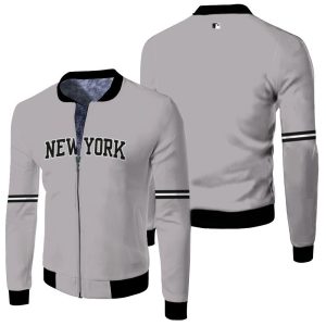 New York Yankees Road Flex Base Collection Team Gray Inspired Style Fleece Bomber Jacket