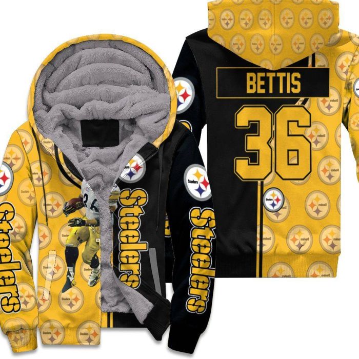 Nfl Jerome Bettis Pittsburgh Steelers Player No 36 Unisex Fleece Hoodie