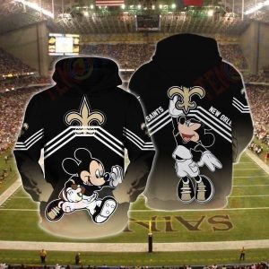 Nfl New Orleans Saints Disney Mickey For Fan 3D T Shirt Sweater Zip Hoodie Bomber Jacket