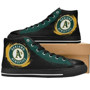 Oakland Athletics MLB Baseball 8 Custom Canvas High Top Shoes