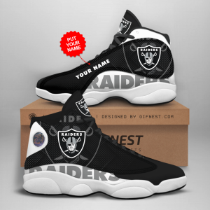 Oakland Raiders 1 Jordan 13 Personalized Shoes Oakland Raiders 1 Customized Name Sneaker