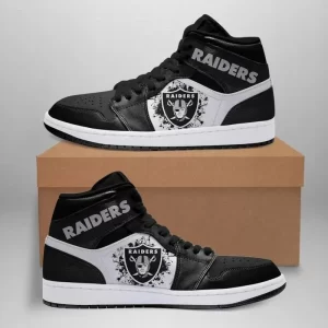 Oakland Raiders 2 MLB Air Jordan 1 Sport Custom Sneakers
