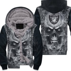 Oakland Raiders 3D Skull Unisex Fleece Hoodie