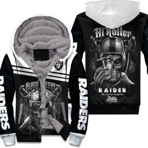 Oakland Raiders Black Sunday Skull 3D Unisex Fleece Hoodie