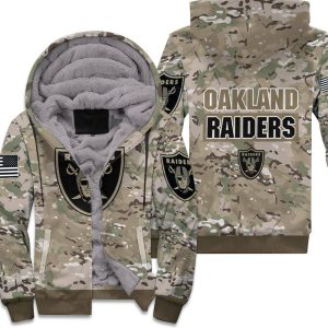 Oakland Raiders Camo Pattern 3D Unisex Fleece Hoodie