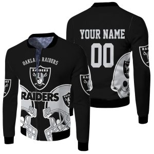 Oakland Raiders Fans 3D Personalized Fleece Bomber Jacket