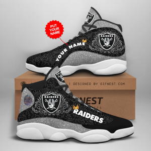 Oakland Raiders Jordan 13 Personalized Shoes Oakland Raiders Customized Name Sneaker