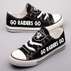 Oakland Raiders NFL Football Go Raiders Go Gift For Fans Low Top Custom Canvas Shoes