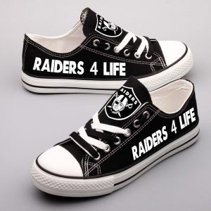 Oakland Raiders NFL Football Raiders 4 Life Gift For Fans Low Top Custom Canvas Shoes