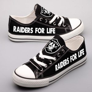 Oakland Raiders NFL Football Raiders For Life Gift For Fans Low Top Custom Canvas Shoes