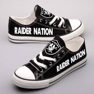 Oakland Raiders NFL Football Raiders Nation Gift For Fans Low Top Custom Canvas Shoes