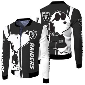 Oakland Raiders Snoopy Lover 3D Printed Fleece Bomber Jacket