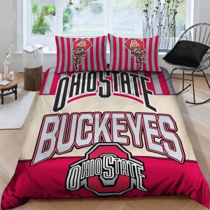 Ohio State Buckeyes Bedding Set Sleepy - 1 Duvet Cover & 2 Pillow Cases
