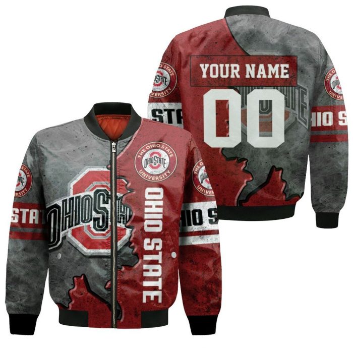 Ohio State Buckeyes Football 3D Personalized Bomber Jacket