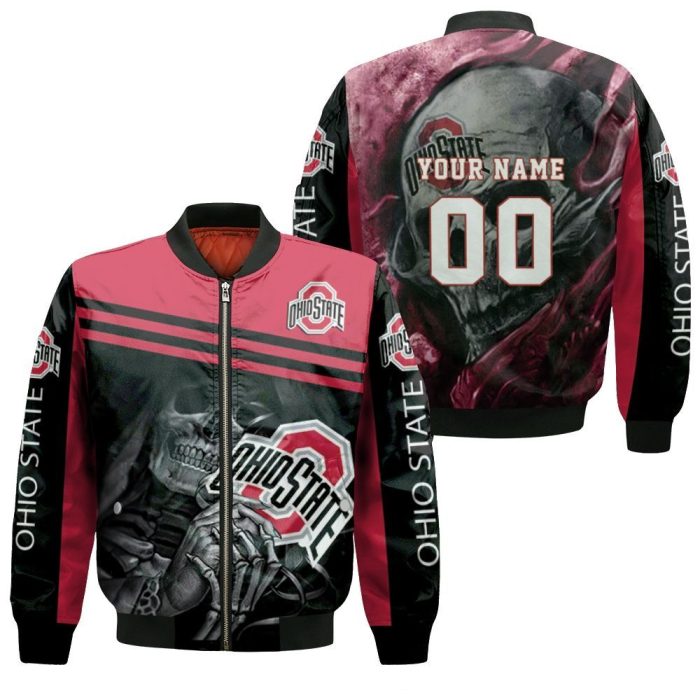 Ohio State Buckeyes Maiden Skull Fan 3D Personalized Bomber Jacket