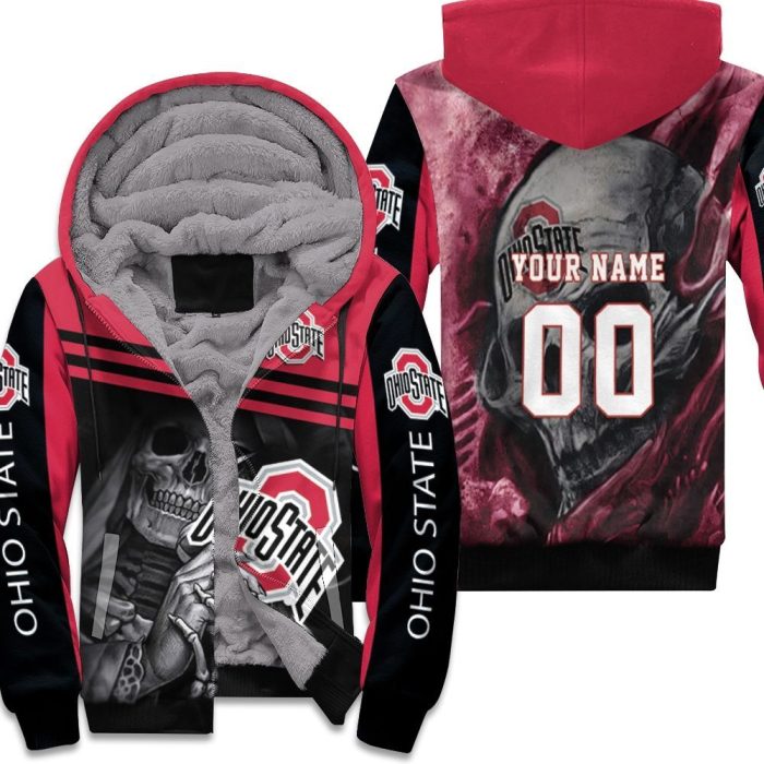 Ohio State Buckeyes Maiden Skull Fan 3D Personalized Unisex Fleece Hoodie