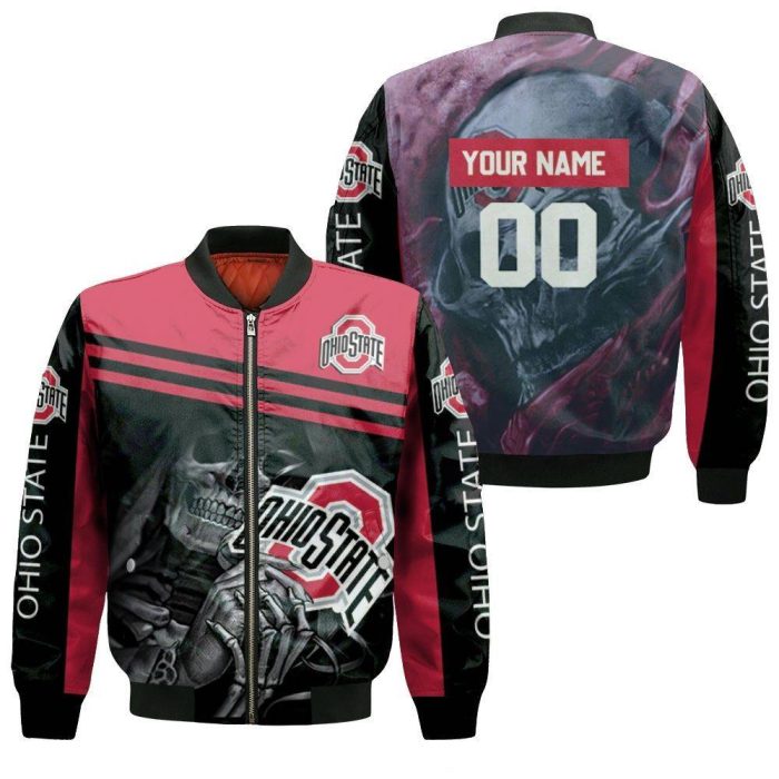 Ohio State Buckeyes Maiden Skull Fan Personalized Bomber Jacket